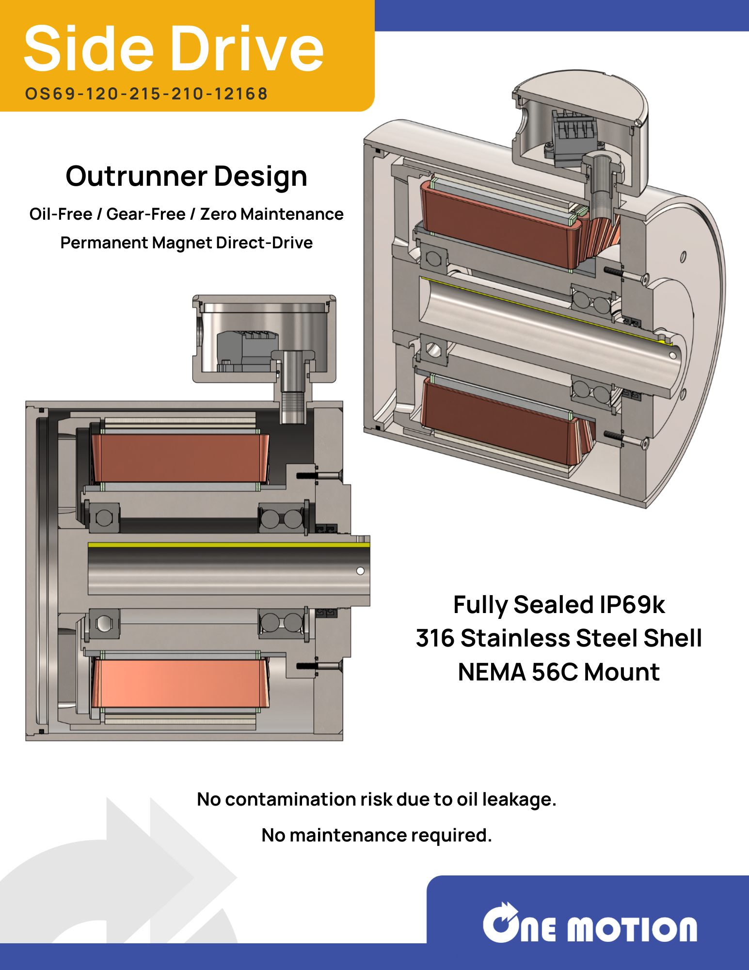 Side Drive Technical Drawing and Specifications
